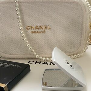 Chanel Pearl-Embellished Cream Bag